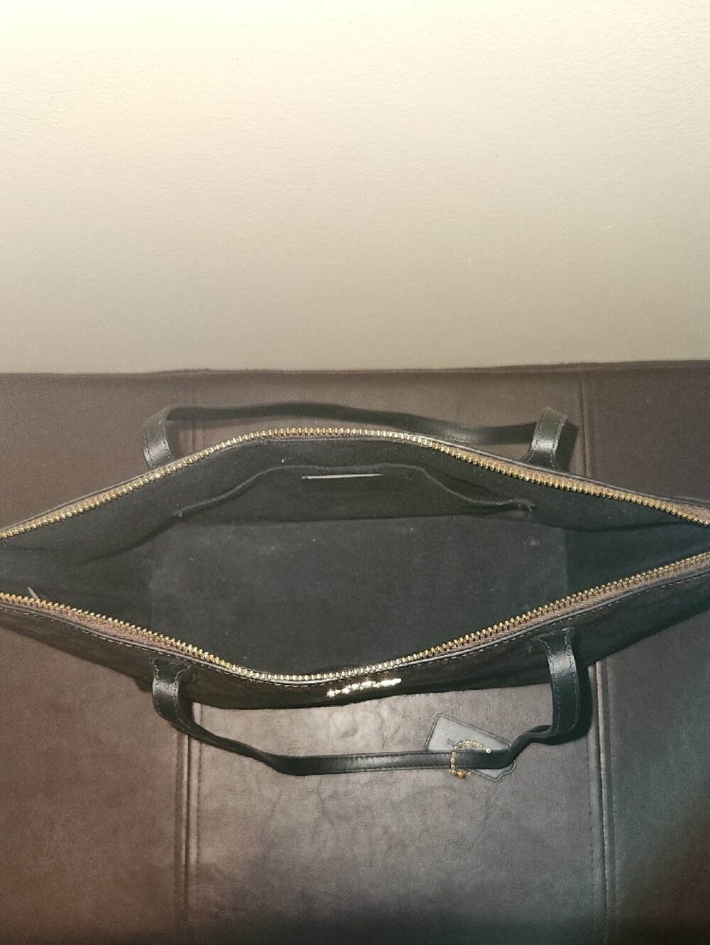 Coach Brown and Black Signature Monogram Tote with Gold Hardware - Picture 4 of 8